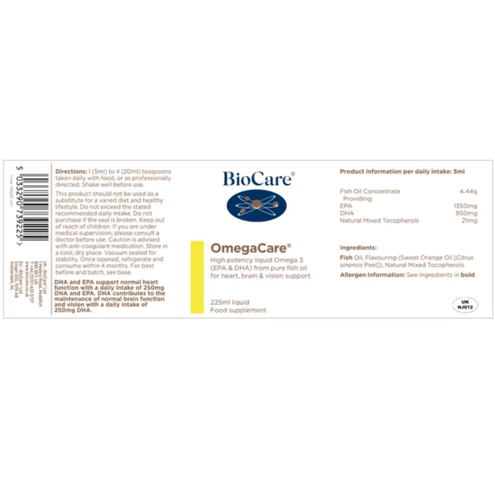 BioCare OmegaCareÂ® 225ml- Lilys Pharmacy and Health Store