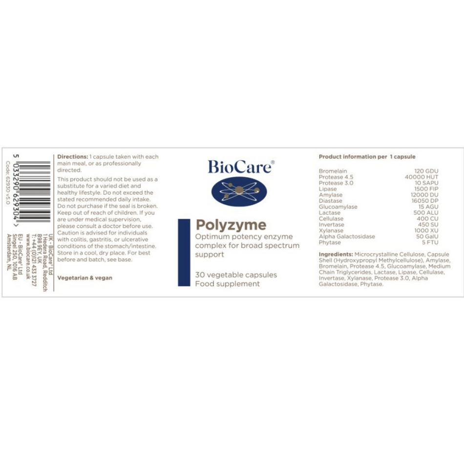 BioCare Polyzyme Forte® 30 Caps- Lillys Pharmacy and Health Store