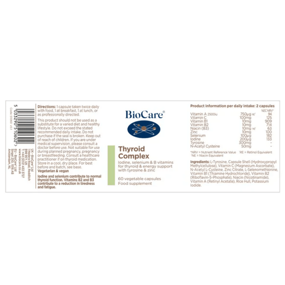 BioCare Thyroid Complex 60 Capsules- Lillys Pharmacy and Health Store