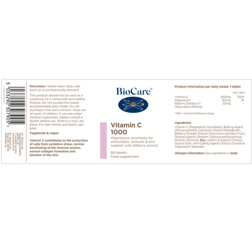 BioCare Vitamin C 1000 90 Caps- Lillys Pharmacy and Health Store