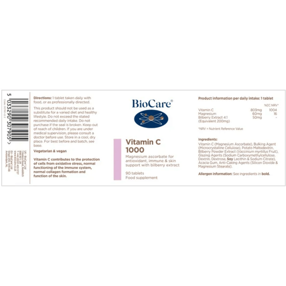 BioCare Vitamin C 1000 90 Caps- Lillys Pharmacy and Health Store