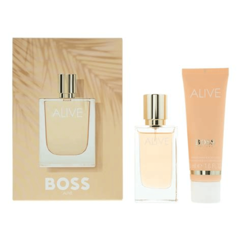 Boss Alive 30ml 2 Piece Gift Set - 30ml Eau de Parfum Spray, 50ml Body Lotion- Lillys Pharmacy and Health Store