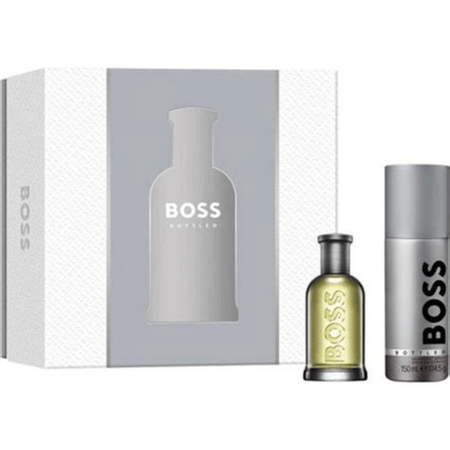 Boss Bottled (Grey) 50ml 2 Piece Gift Set - 50ml Eau de Toilette Spray, 150ml Deodorant Spray- Lillys Pharmacy and Health Store