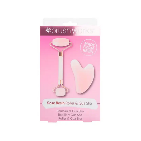 Brushworks Rose Resin Roller & Gua Sha- Lillys Pharmacy and Health Store
