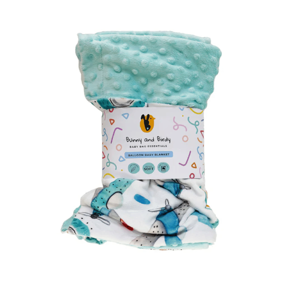 Bunny & Birdy Girls Hot Air Balloon Blanket 100cm x 70cm