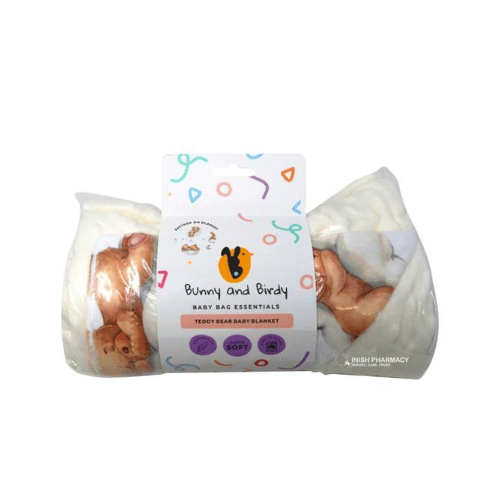 Bunny & Birdy Teddy Bear Blanket 100cm x 70cm