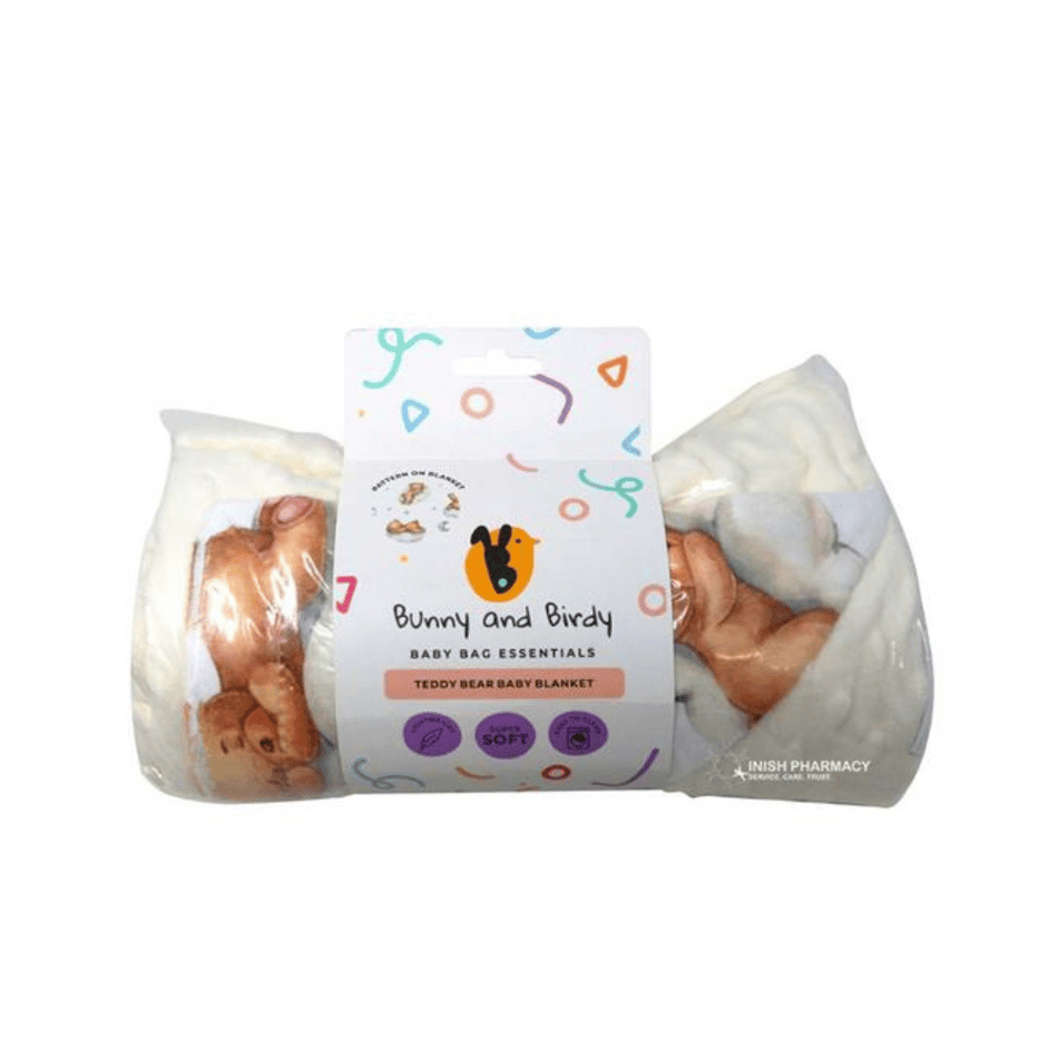 Bunny & Birdy Teddy Bear Blanket 100cm x 70cm