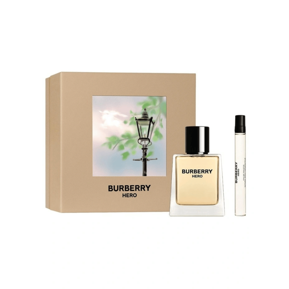 Burberry Hero 50ml 2 Piece Gift Set - 50ml Eau de Parfum Spray, 10ml Eau de Toilette Spray- Lillys Pharmacy and Health Store