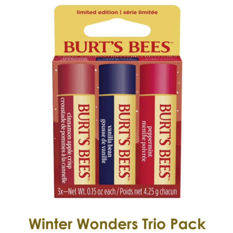 Burt's Bees Winter Wonders Lip Balm Trio- Lillys Pharmacy and Health Store