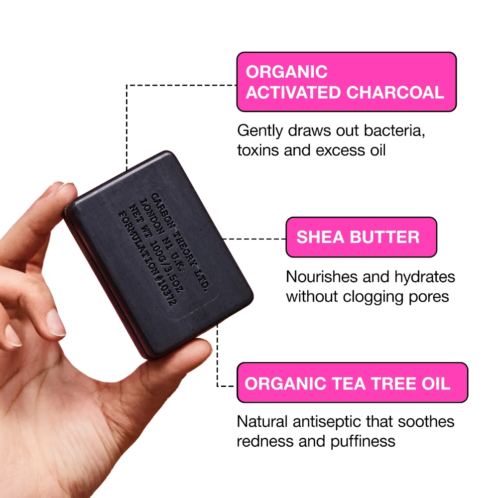 Carbon Theory Anti-Breakout Facial Cleansing Charcoal Bar- Lillys Pharmacy and Health Store