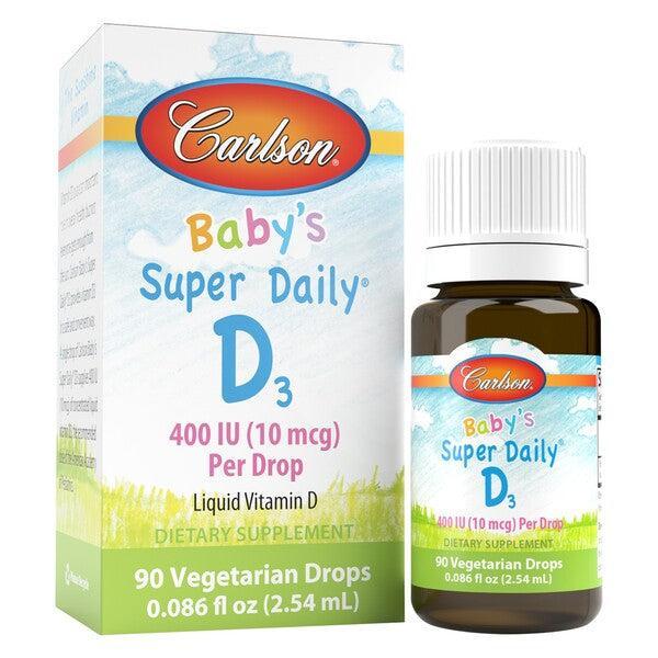 Carlson Labs Baby's Super Daily D3, 400 IU 2.54 ml- Lillys Pharmacy and Health Store