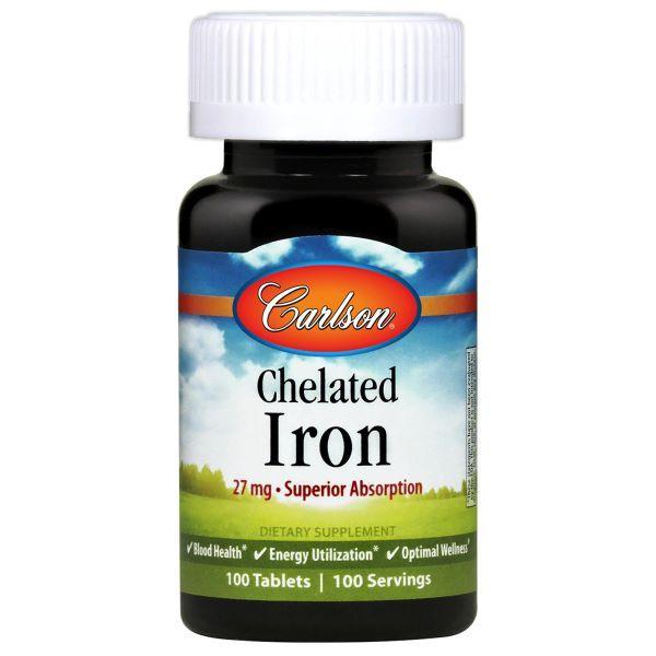 Carlson Labs Chelated Iron, 27mg 100 tablets- Lillys Pharmacy and Health Store
