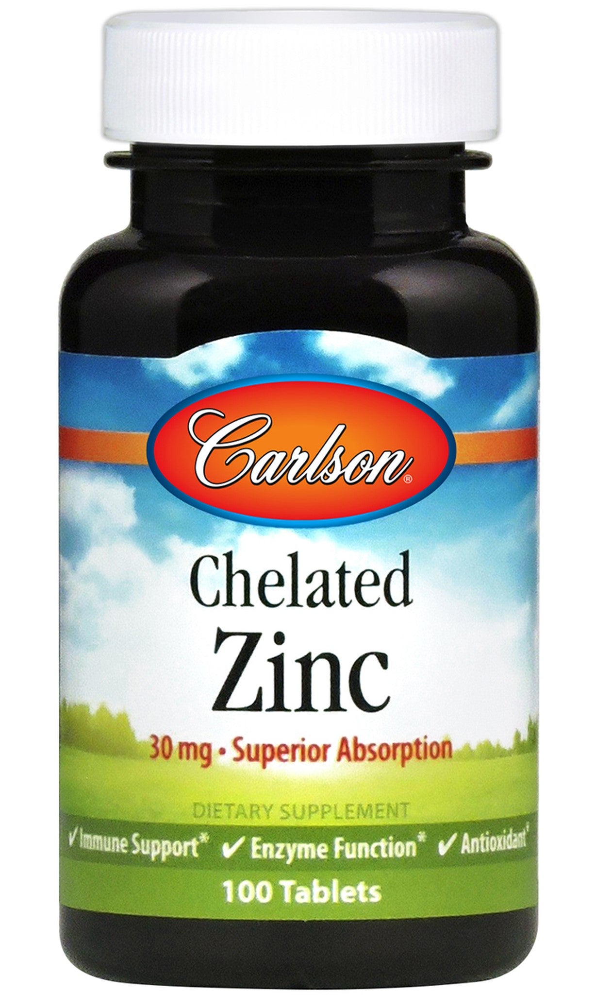 Carlson Labs Chelated Zinc, 30mg 100 tablets- Lillys Pharmacy and Health Store