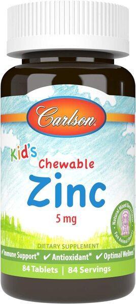 Carlson Labs Kid's Chewable Zinc, Natural Mixed Berry 84 tablets- Lillys Pharmacy and Health Store
