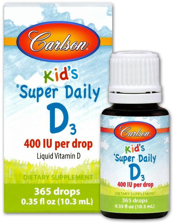 Carlson Labs Kid's Super Daily D3, 400 IU 10 ml- Lillys Pharmacy and Health Store