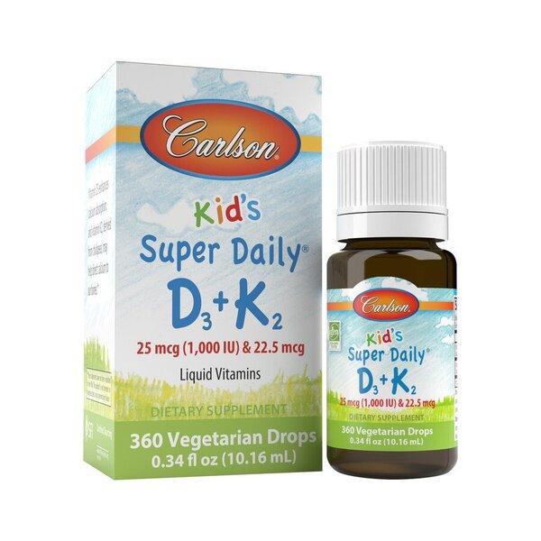 Carlson Labs Kid's Super Daily D3 + K2 10 ml- Lillys Pharmacy and Health Store