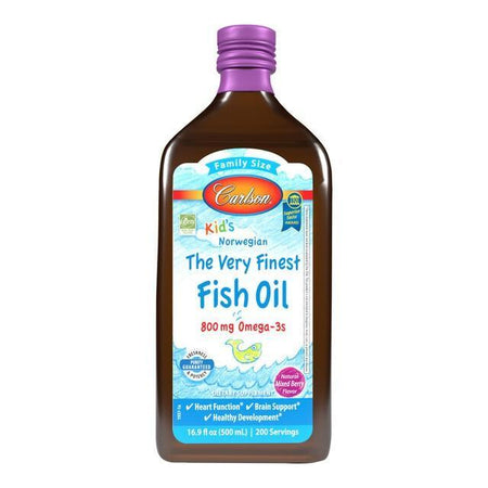 Carlson Labs Kid's The Very Finest Fish Oil, 800mg Mixed Berry 500 ml- Lillys Pharmacy and Health Store