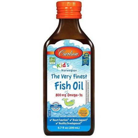 Carlson Labs Kid's The Very Finest Fish Oil, 800mg Natural Orange 200 ml- Lillys Pharmacy and Health Store