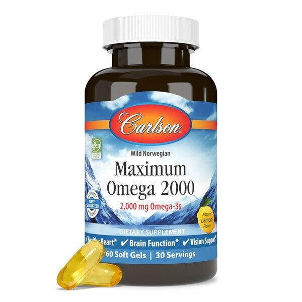 Carlson Labs Maximum Omega 2000 60 softgels- Lillys Pharmacy and Health Store