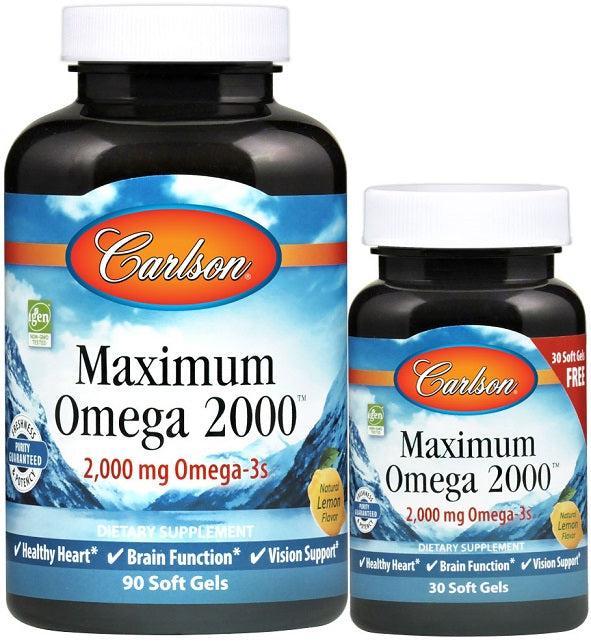 Carlson Labs Maximum Omega 2000 90 + 30 softgels- Lillys Pharmacy and Health Store