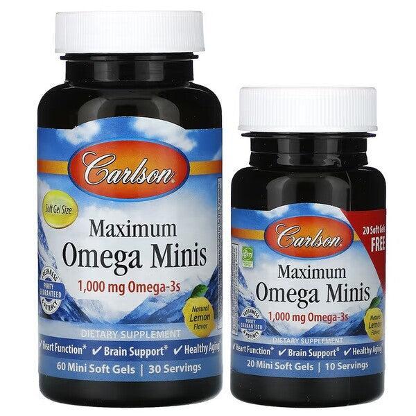 Carlson Labs Maximum Omega Minis 60 + 20 softgels- Lillys Pharmacy and Health Store