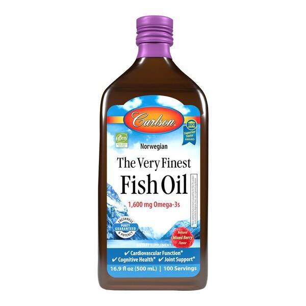 Carlson Labs The Very Finest Fish Oil, Mixed Berry 500 ml- Lillys Pharmacy and Health Store