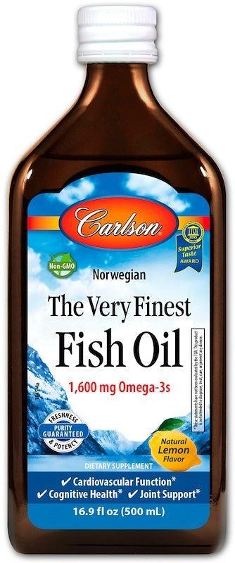 Carlson Labs The Very Finest Fish Oil, Natural Lemon 500 ml- Lillys Pharmacy and Health Store