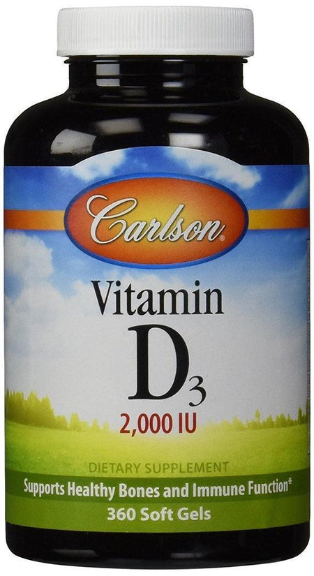 Carlson Labs Vitamin D3, 2000 IU 360 softgels- Lillys Pharmacy and Health Store