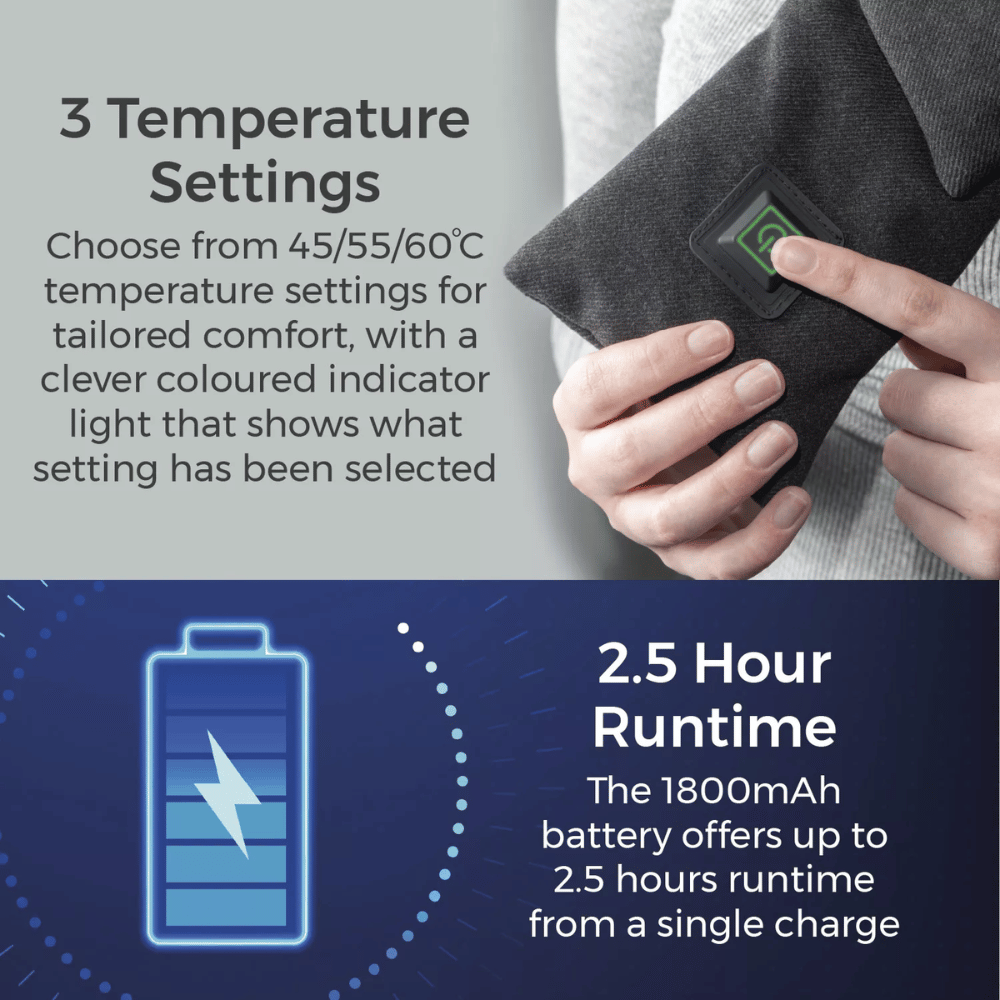 Carmen Heated Neck Scarf Grey- Lillys Pharmacy and Health Store