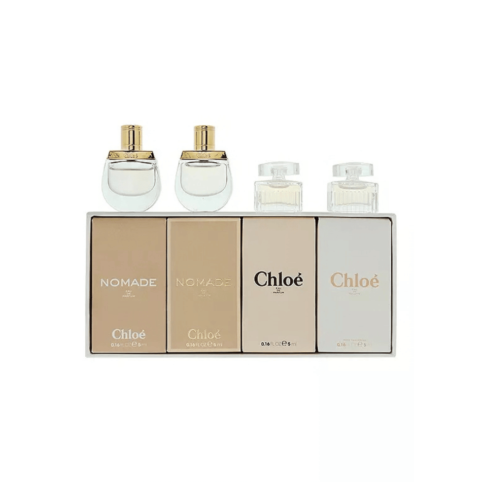 Chloe 4 Piece Miniature Gift Set - 5ml Chloe Eau de Parfum Spray, 5ml Luminese Eau de Parfum Spray, 5ml Nomade Eau de Parfum Spray, 5ml Nomade Nuit Eau de Parfum Spray- Lillys Pharmacy and Health Store
