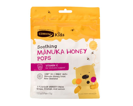 Comvita Kids Manuka Lollipops 3 Flavours 15 lollipops- Lillys Pharmacy and Health Store
