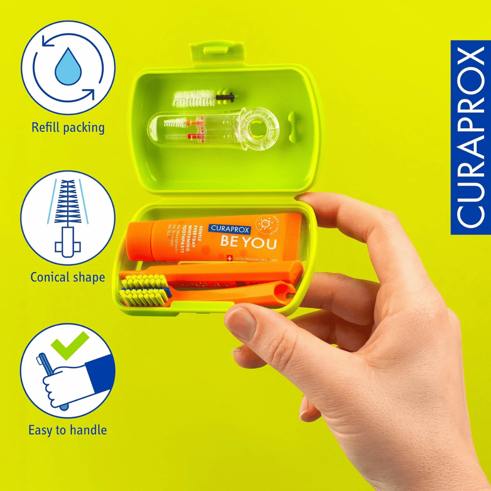 Curaprox Be You Green Ortho Travel Kit- Lillys Pharmacy and Health Store