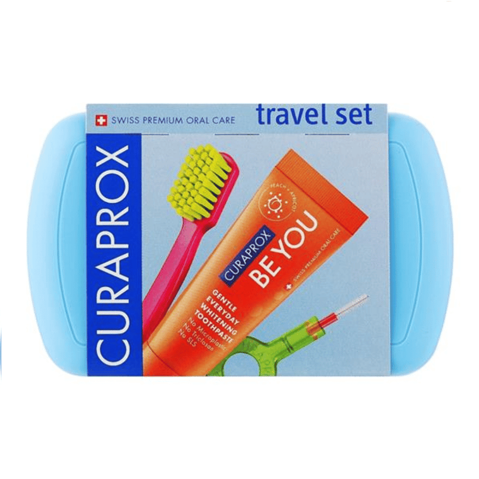 Curaprox Be You Travel Kit Assorted Colours Contains 5460 Toothbrush, CPS Handy, Be You Travel Toothpaste 10ml, Travel Case- Lillys Pharmacy and Health Store