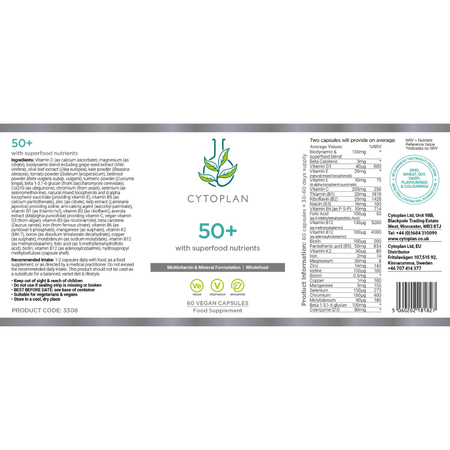 Cytoplan 50+ Multi V & M Coq10 & Immune Support 60 Capsules- Lillys Pharmacy and Health Store