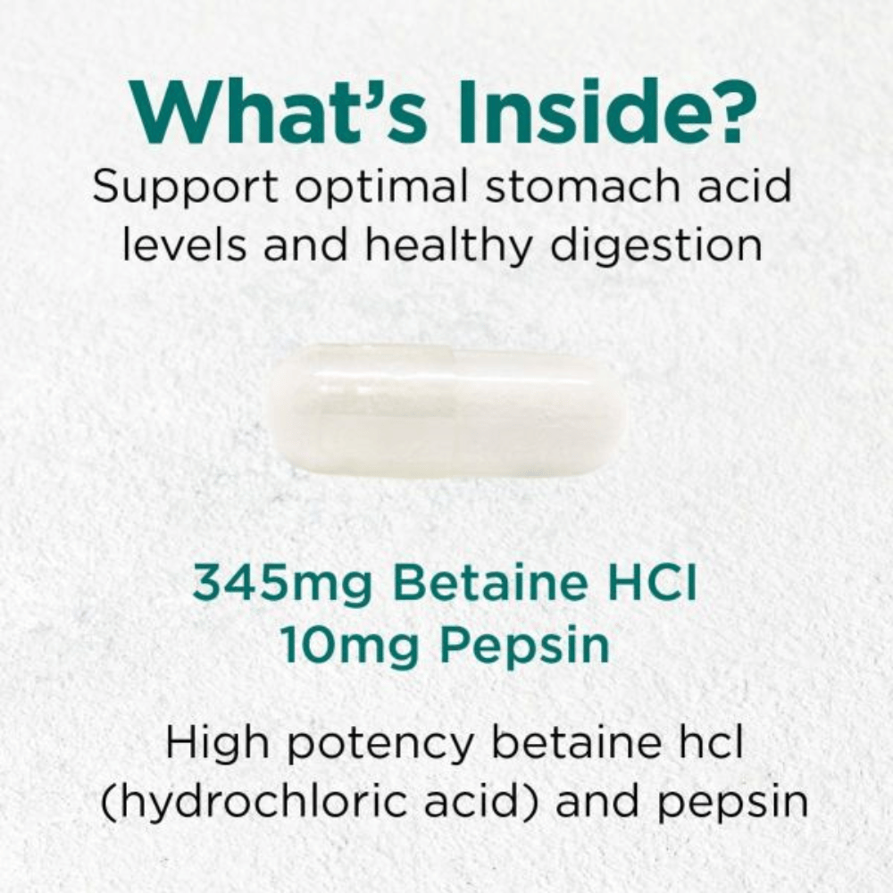 Cytoplan Betaine & Pepsin: 345mg / 10mg 60 Capsules- Lillys Pharmacy and Health Store