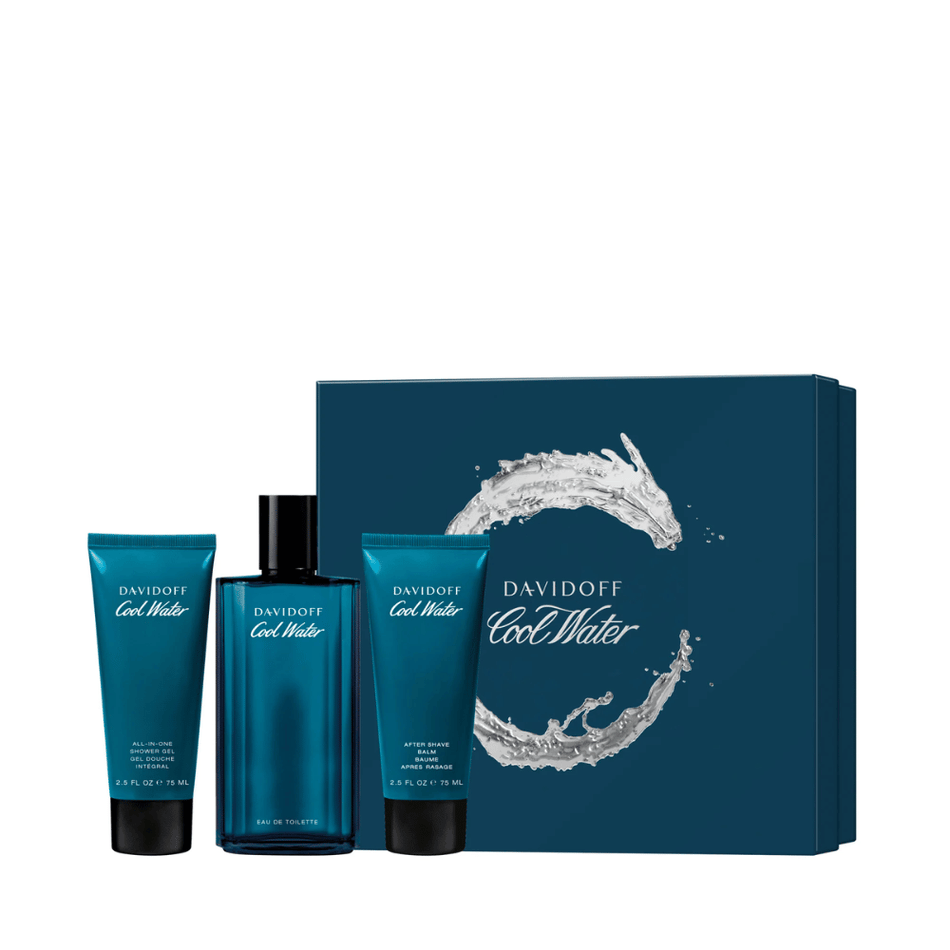 Davidoff Cool Water Men's's 125ml 3 Piece Gift Set - 125ml Eau de Toilette Spray, 75ml Shower Gel, 75ml Aftershave Balm- Lillys Pharmacy and Health Store