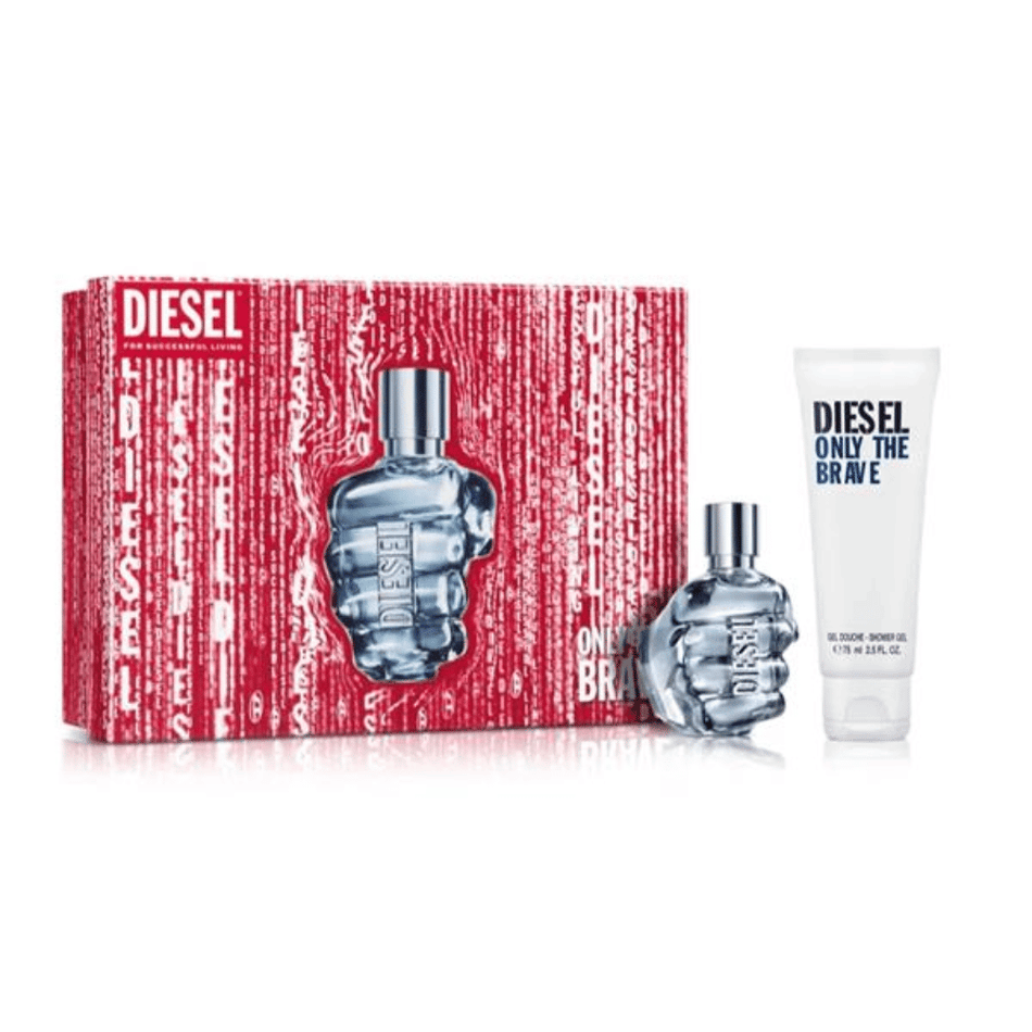 Diesel Only The Brave 50ml 2 Piece Gift Set - 50ml Eau de Toilette Spray, 75ml Shower Gel- Lillys Pharmacy and Health Store
