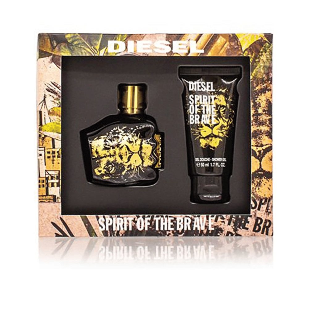Diesel Spirit Of The Brave 50ml 2 Piece Gift Set - 50ml Eau de Toilette Spray, 50ml Shower Gel- Lillys Pharmacy and Health Store