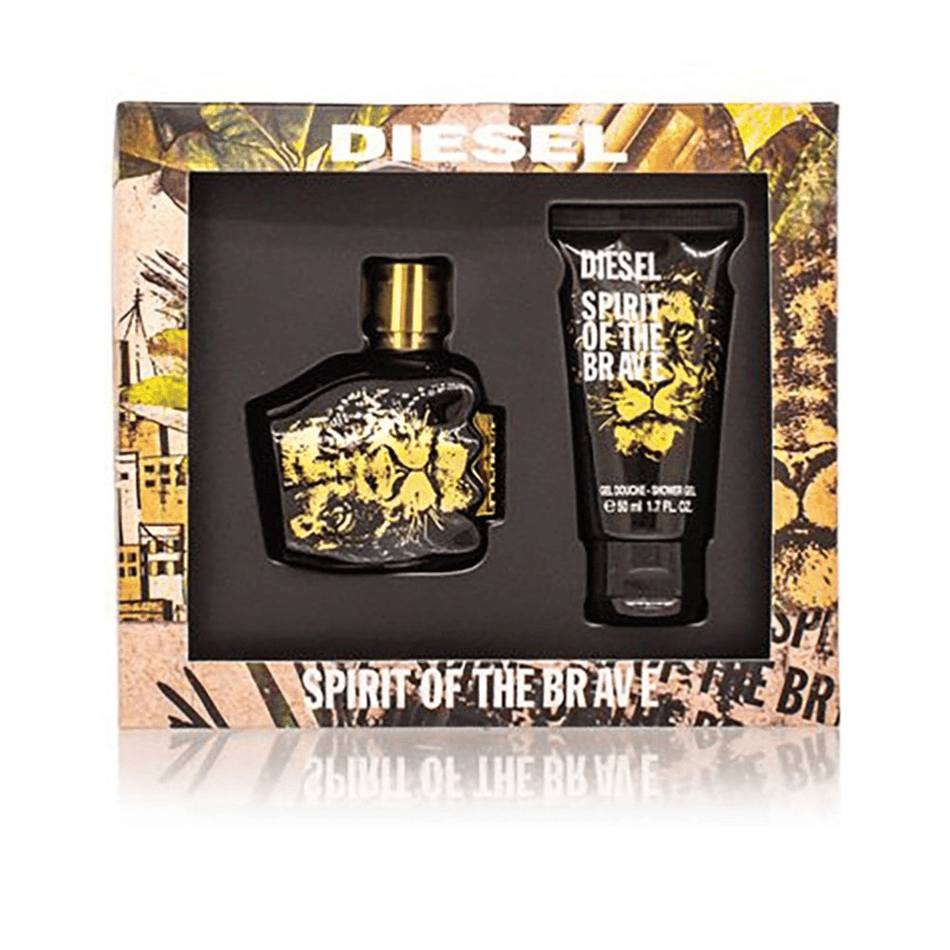 Diesel Spirit Of The Brave 50ml 2 Piece Gift Set - 50ml Eau de Toilette Spray, 50ml Shower Gel- Lillys Pharmacy and Health Store