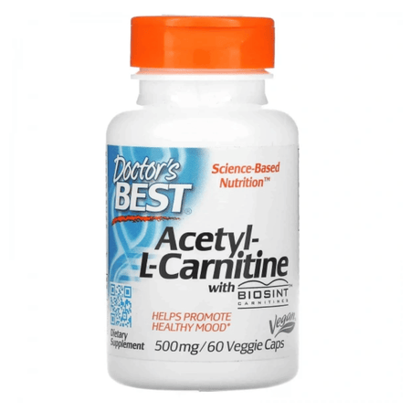 Doctor's Best Acetyl L-Carnitine, 500mg - 60 vcaps- Lillys Pharmacy and Health Store