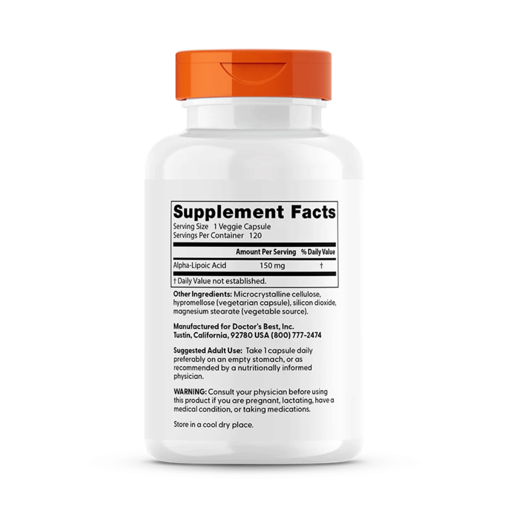 Doctor's Best Alpha-Lipoic Acid, 150mg - 120 vcaps- Lillys Pharmacy and Health Store