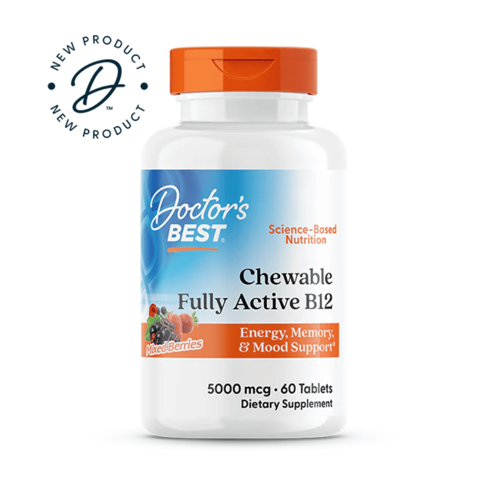 Doctor's Best Chewable Fully Active B12, Mixed Berries - 60 tabs- Lillys Pharmacy and Health Store