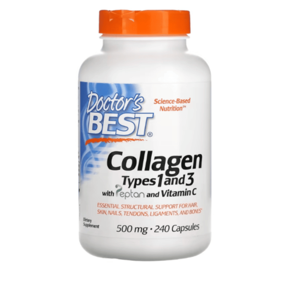 Doctor's Best Collagen Types 1 and 3 with Peptan and Vitamin C, 500mg - 240 caps- Lillys Pharmacy and Health Store