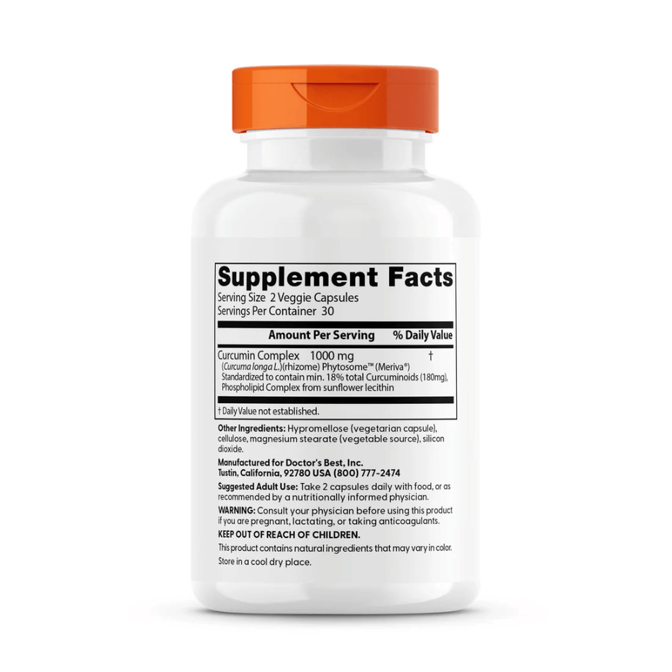 Doctor's Best Curcumin Phytosome - 60 vcaps- Lillys Pharmacy and Health Store