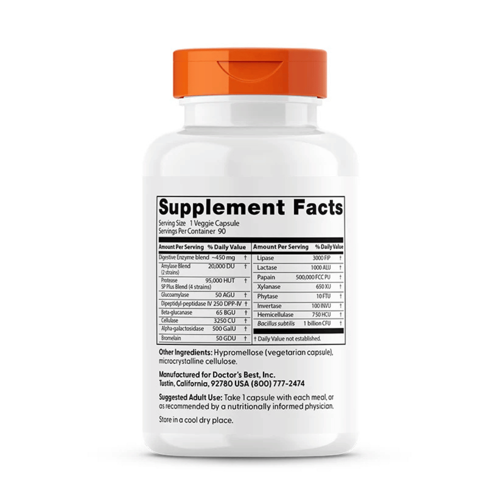 Doctor's Best Digestive Enzymes - 90 vcaps- Lillys Pharmacy and Health Store