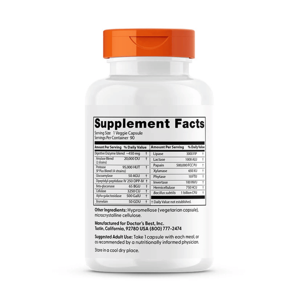 Doctor's Best Digestive Enzymes - 90 vcaps- Lillys Pharmacy and Health Store