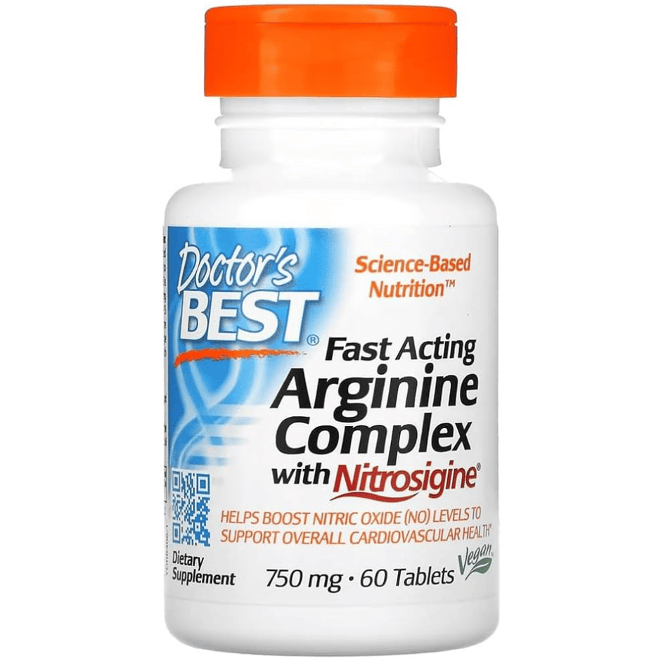 Doctor's Best Fast Acting Arginine Complex with Nitrosigine, 750mg - 60 tablets- Lillys Pharmacy and Health Store