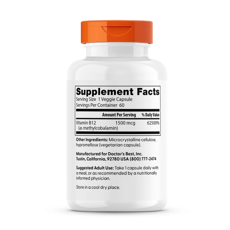 Doctor's Best Fully Active B12, 1500mcg - 60 vcaps- Lillys Pharmacy and Health Store