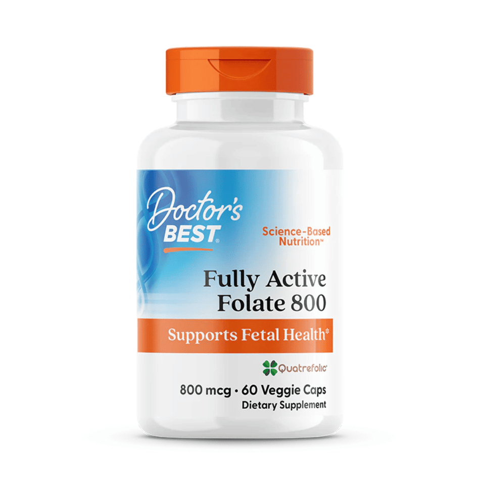 Doctor's Best Fully Active Folate 800 with Quatrefolic, 800mcg - 60 vcaps- Lillys Pharmacy and Health Store