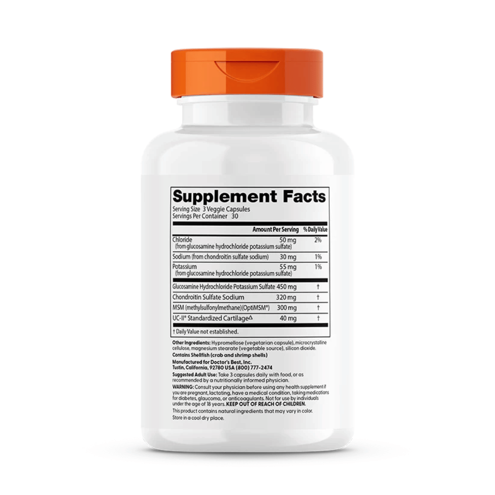 Doctor's Best Glucosamine Chondroitin MSM + UC-II - 90 vcaps- Lillys Pharmacy and Health Store